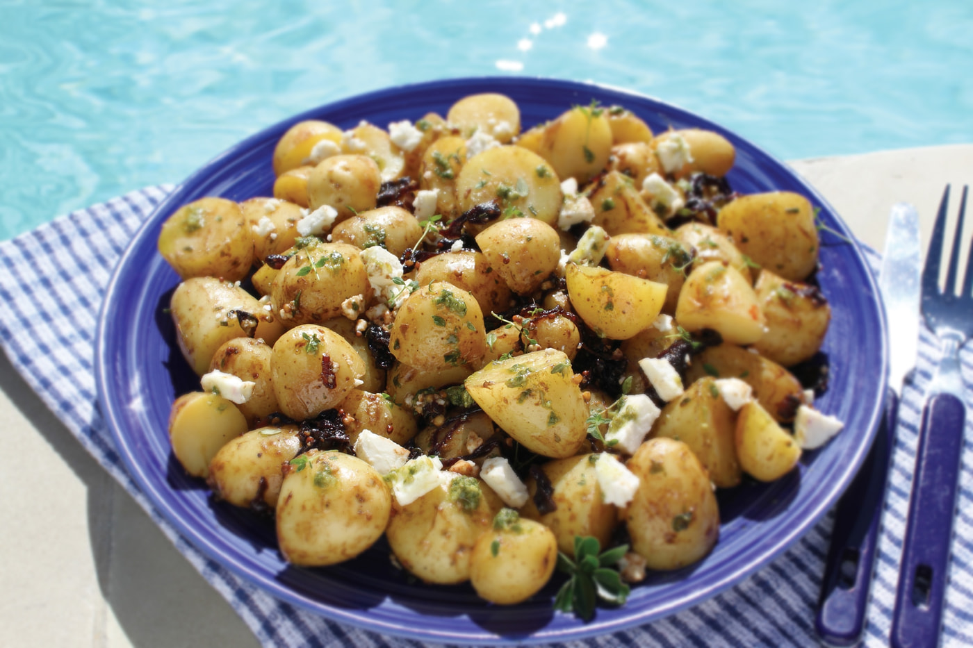 Perlas Potato Salad with Caramelised Onion and Feta
