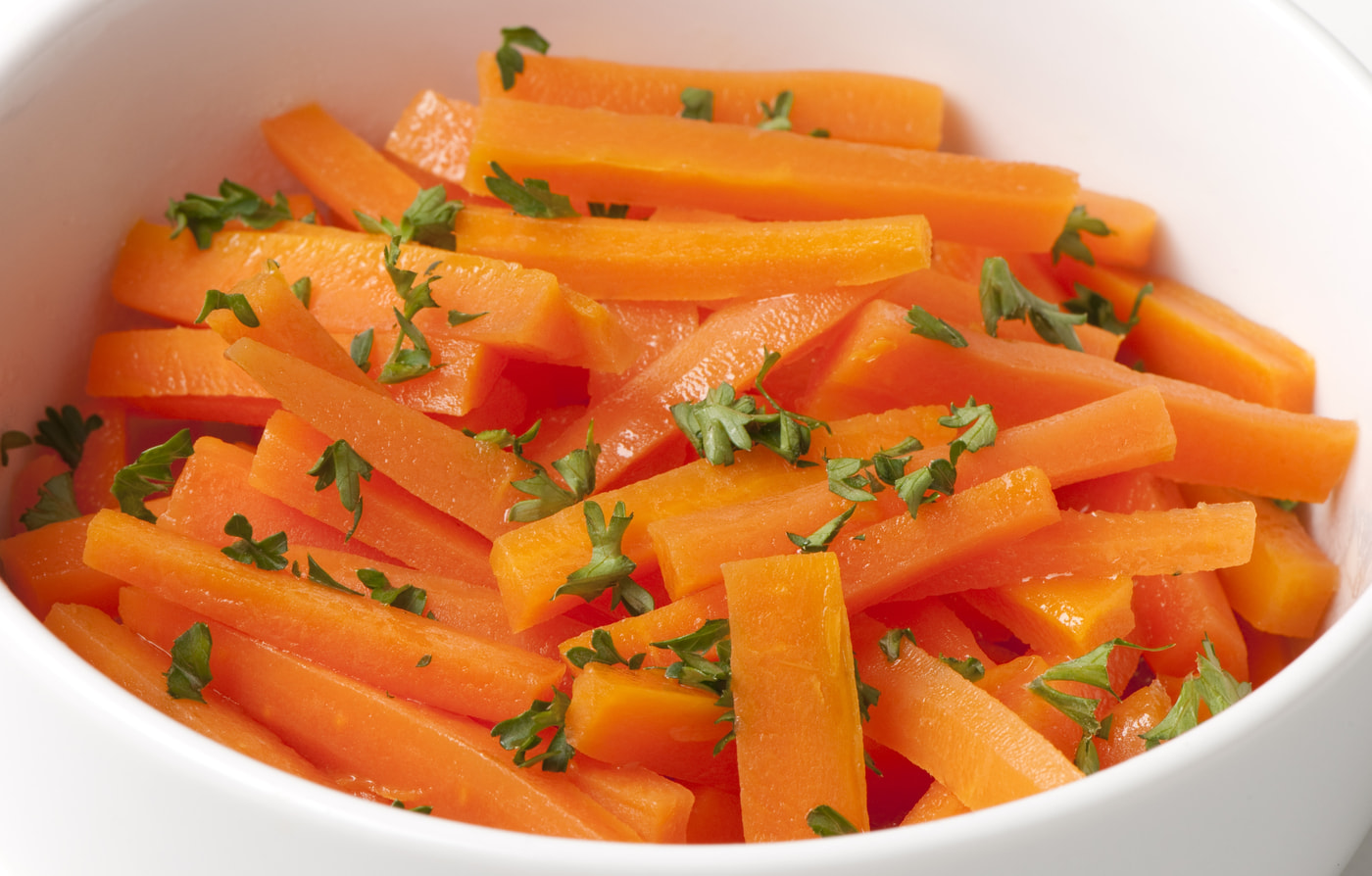 Orange glazed baby carrots
