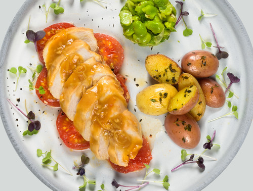 Lemon & Garlic Chicken with Piccolos & Broad Bean Salad