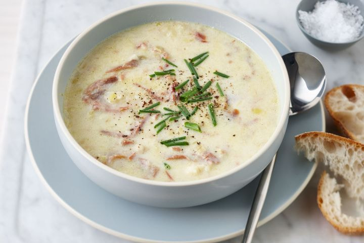 Bacon, leek and potato soup