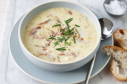 Bacon, leek and potato soup