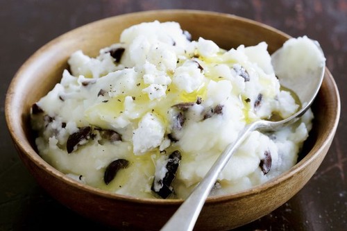 Black olive and feta potato mash
