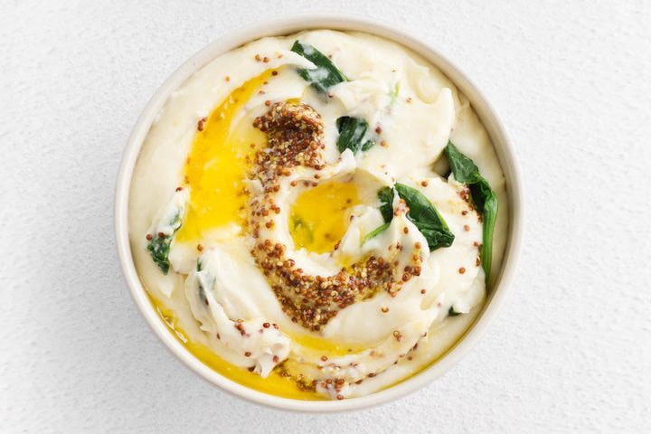 Seeded mustard and spinach potato mash