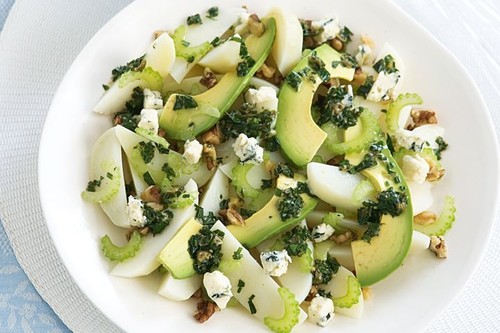 Potato and avocado salad with mixed herb dressing