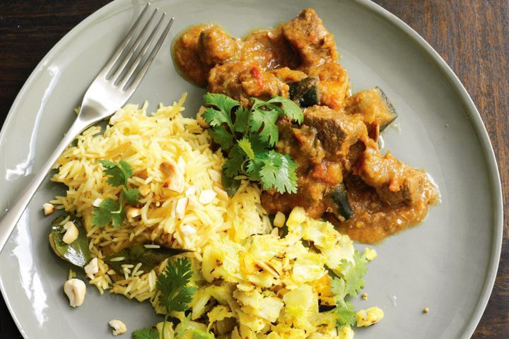 Lamb, eggplant and potato curry