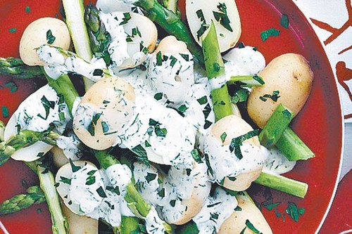 Potato and asparagus salad