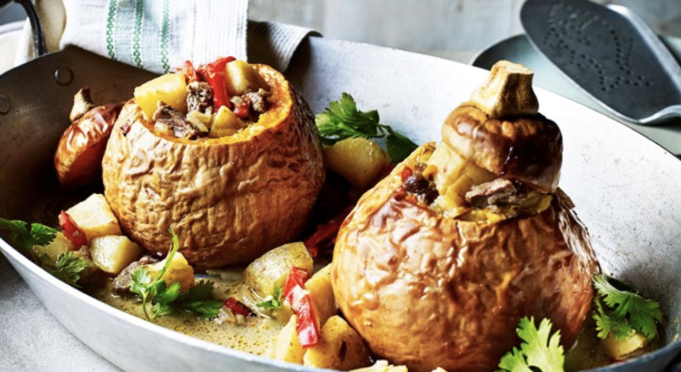 Sweet and spicy Lamb & Potato Filled Squash