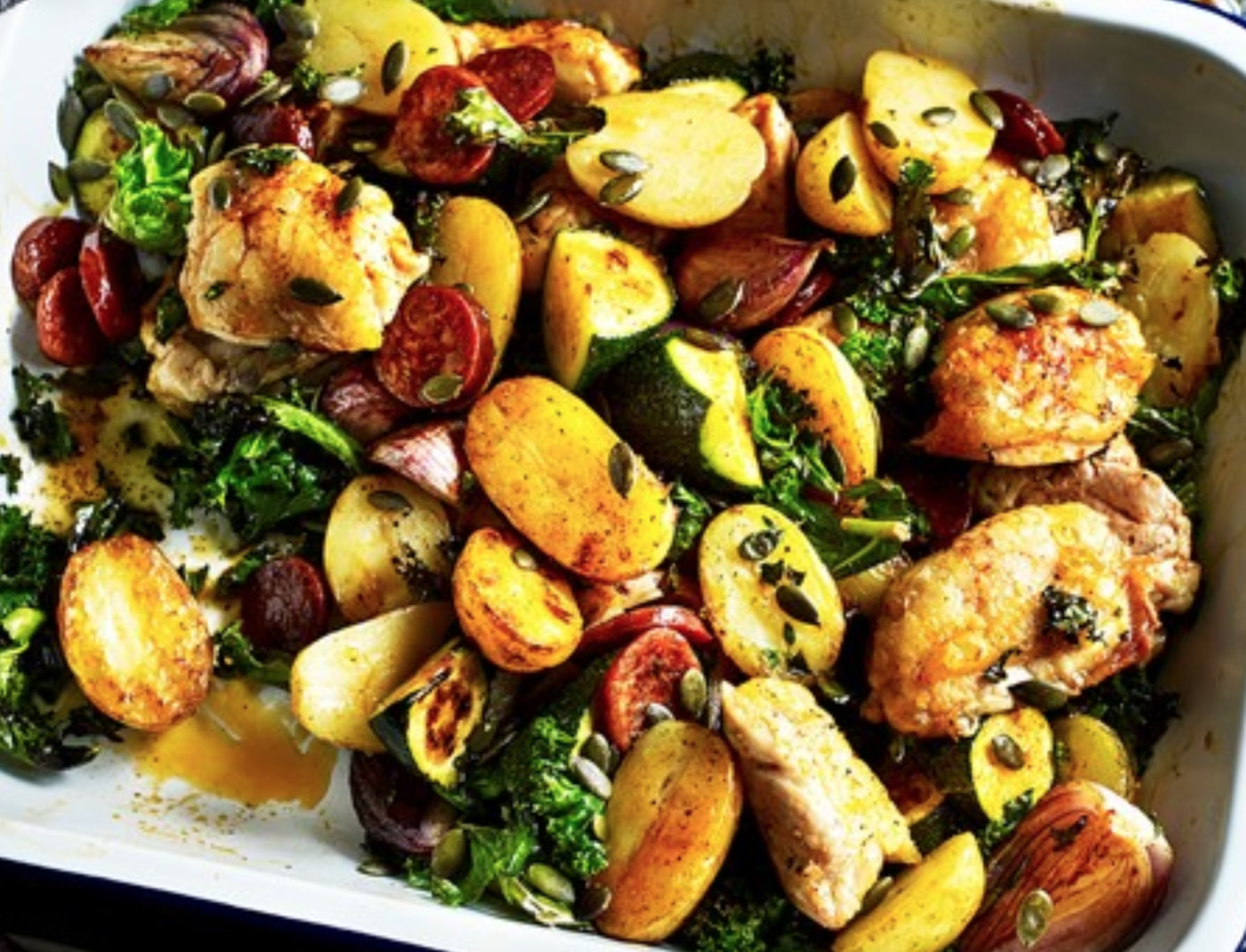 Chicken & Chorizo Potato One Pot Spanish / Recipes • Wilcox