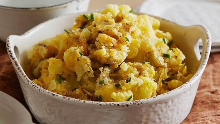 Cheesy Smashed Potatoes