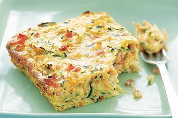 Zucchini, carrot & ham slice