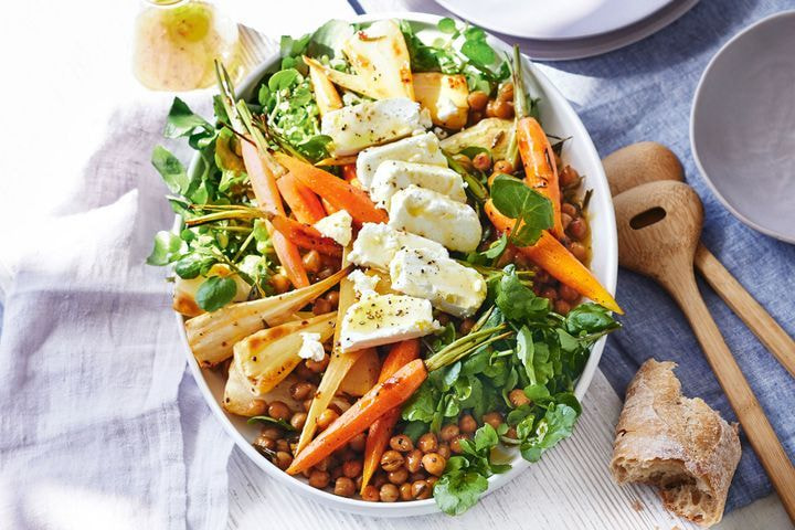 Honey-roasted parsnip and carrot salad