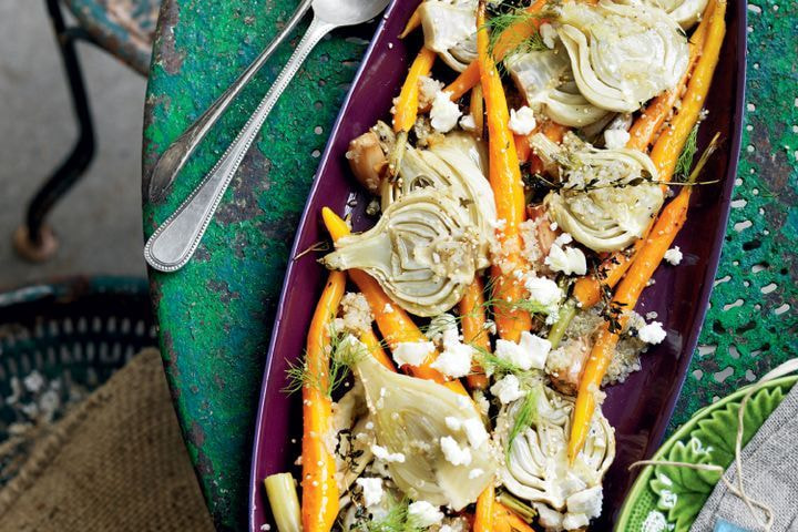 Roasted Fennel and baby carrots with quinoa