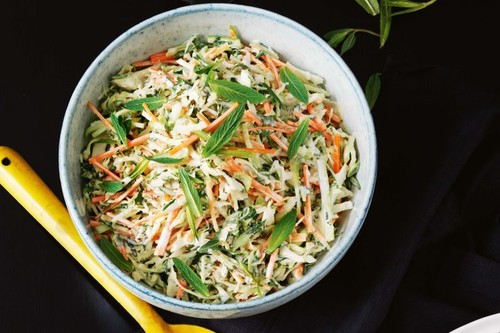 Asparagus, carrot and baby kale slaw