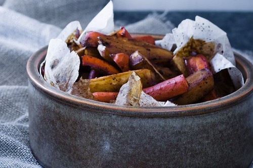 Sticky maple-glazed carrots & parsnips