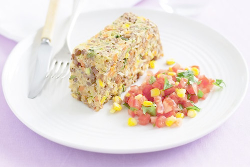 Vegetarian lentil, carrot and cumin loaf