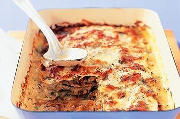 Caramelised onion and zucchini lasagne