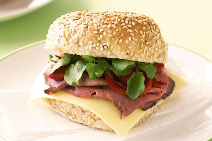 Roast beef, watercress and caramelised onion salsa