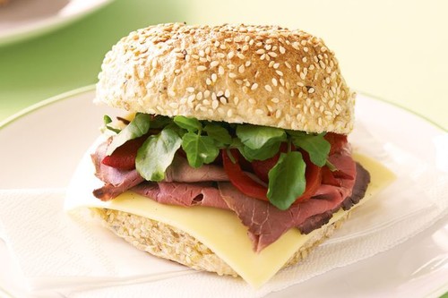 Roast beef, watercress and caramelised onion salsa