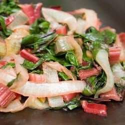 Caramelised Onions with Silverbeet